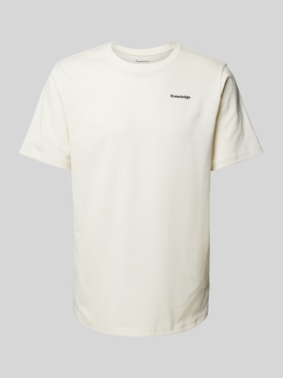 Knowledge Cotton Apparel Regular Fit T-Shirt mit Label-Print Offwhite 2