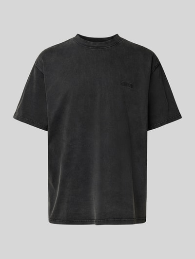 WOODBIRD T-Shirt mit Label-Stitching Modell 'Baine' Black 2