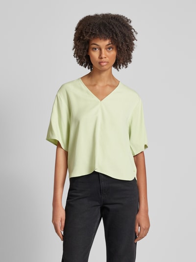 Marc O'Polo Denim Blouseshirt met V-hals Lichtgroen - 4