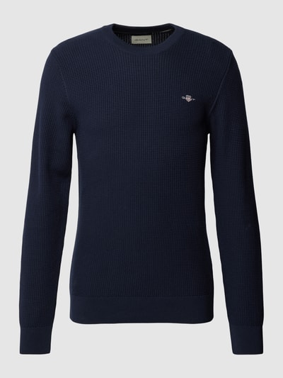 Gant Strickpullover mit Label-Stitching Marine 2