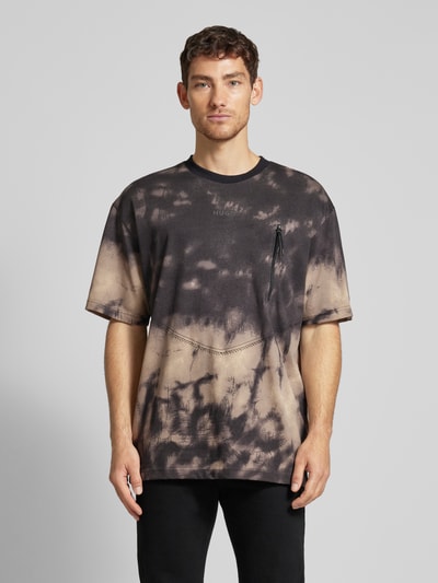 HUGO T-Shirt mit Label-Print Modell 'Doforesto' Mittelbraun 4