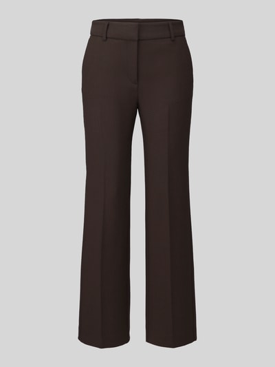 Produktfoto, dunkelbraune Weite Hose aus Viskose-Mix Modell 'RITA' von Selected, glatte Struktur, Damen Weite Hose von Selected