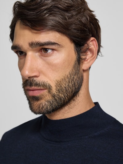 Tiger Of Sweden Gebreide pullover van merinowol met opstaande kraag, model 'Tern' Marineblauw - 3