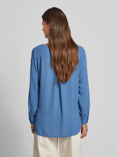 Vila Bluse mit verdeckter Knopfleiste Modell 'LUCY' Blau 5