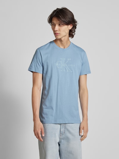 Calvin Klein Jeans T-Shirt mit Rundhalsausschnitt Hellblau 4