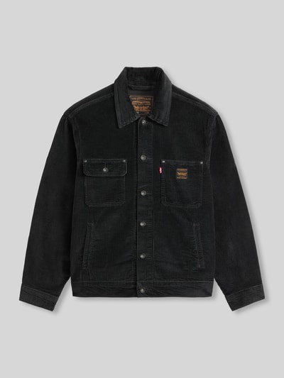 Levi's® relaxed fit truckerjack van katoen met cordstructuur Zwart - 2