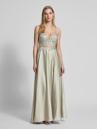 Laona Sukienka wieczorowa z koronkowym obszyciem Zielony 4