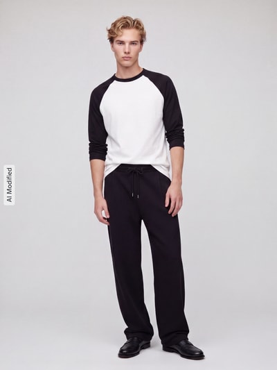 ONLY & SONS Relaxed Fit Longsleeve aus reiner Baumwolle Modell 'HEATON' Offwhite 1