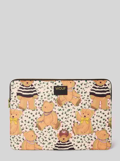 WOUF Laptoptas met labeldetail Beige - 1