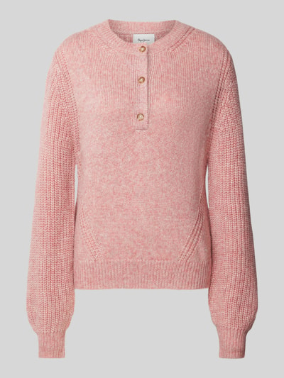 Pepe Jeans Strickpullover mit Rundhalsausschnitt Rosa Melange 1