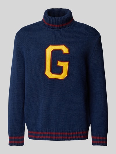 Gant Gebreide pullover met labelstatement Marineblauw - 2