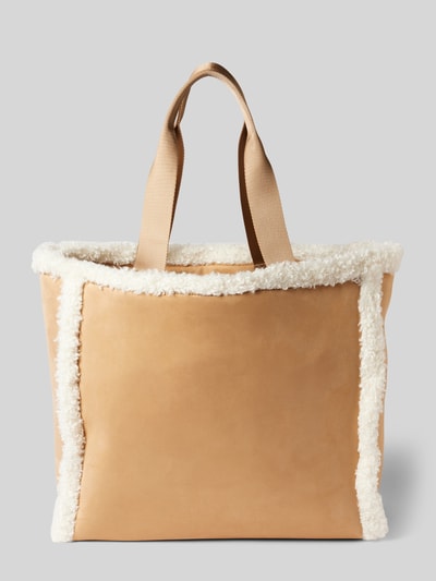 HUGO Tote Bag mit Teddyfell-Besatz Modell 'Becky' Beige 4