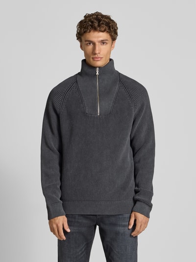 Armedangels Regular Fit Troyer aus reiner Baumwolle Modell 'KAALVES' Black 4