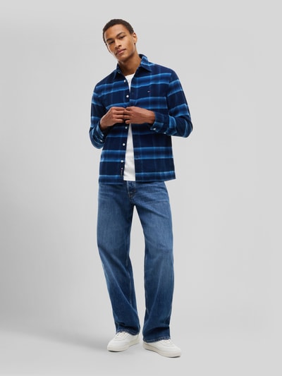 Tommy Jeans Regular Fit Freizeithemd mit Cordstruktur Dunkelblau 1