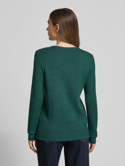 Vila Regular fit shirt met lange mouwen van viscosemix, model 'Viril' Donkergroen - 5