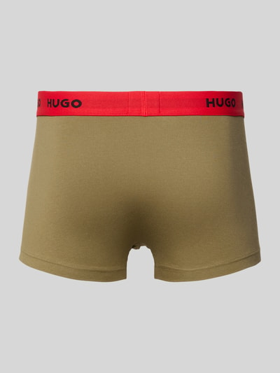 HUGO Boxershort met elastische band met logo in een set van 3 stuks Olijfgroen - 3