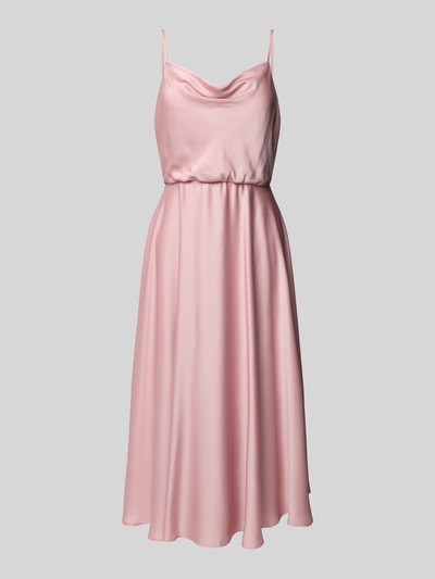 Jake*s Cocktail Knielanges Cocktailkleid mit Wasserfall-Ausschnitt Rose Melange 2
