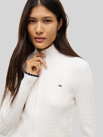 Tommy Jeans Slim Fit Strickjacke aus Viskose-Mix Weiss 3