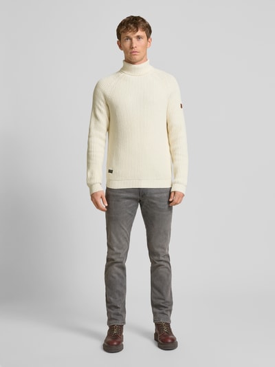 camel active Strickpullover mit Label-Detail Offwhite 1