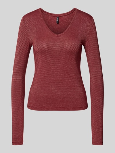 Vero Moda Regular fit shirt met lange mouwen van viscosemix, model 'LAVA' Donkerrood - 2