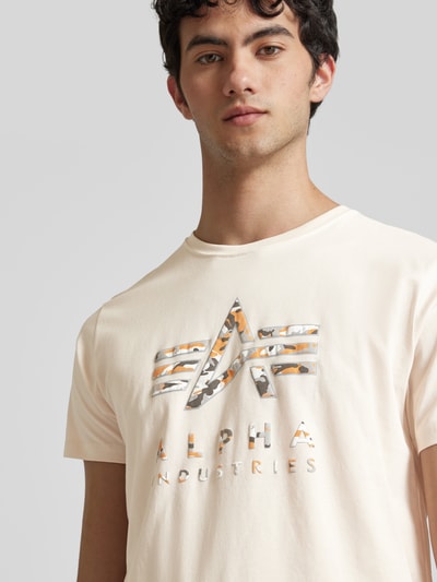 Alpha Industries T-shirt met labelprint Offwhite - 3