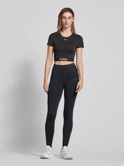 PUMA PERFORMANCE Cropped T-Shirt mit Logo-Print Black 1