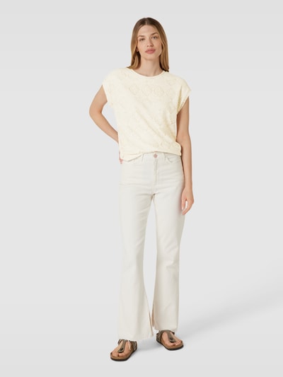 Vero Moda T-Shirt mit Strukturmuster Modell 'MAYA' Beige 1