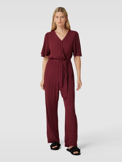 ICHI Jumpsuit met V-hals, model 'Marrakech' Aubergine - 4