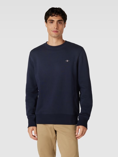 Gant Regular Fit Sweatshirt mit Label-Stitching Modell 'SHIELD' Marine 4