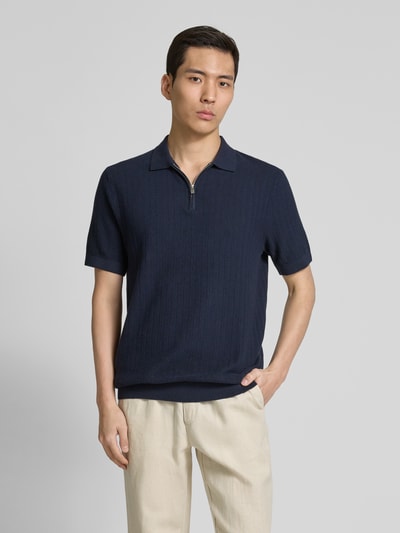 SELECTED HOMME Poloshirt met korte ritssluiting Marineblauw - 4