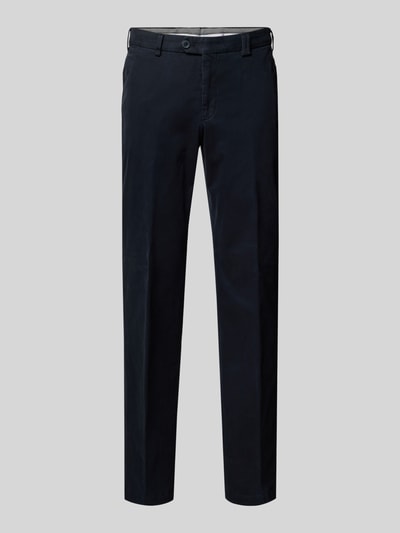 Hiltl Regular Fit Stoffhose mit Bügelfalten Modell 'Peaker' Marine 2