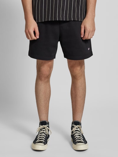 Tommy Jeans Regular Fit Sweatshorts mit Logo-Patch Modell 'BEACH' Black 4