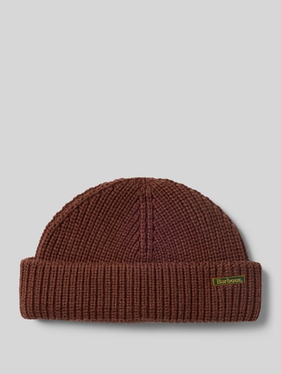 Barbour Beanie aus Baumwoll-Woll-Mix Mittelbraun 1