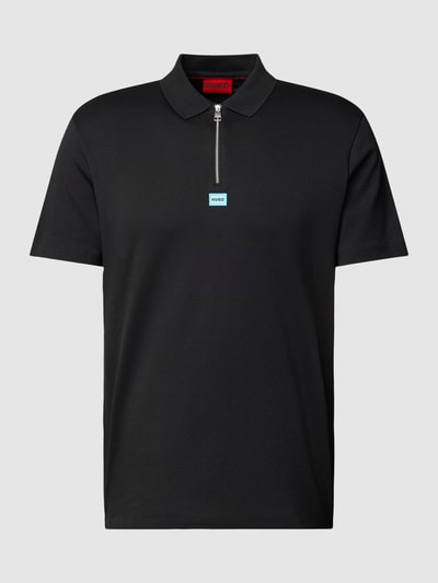 HUGO Regular fit poloshirt met labelpatch, model 'Deresom' Zwart - 2