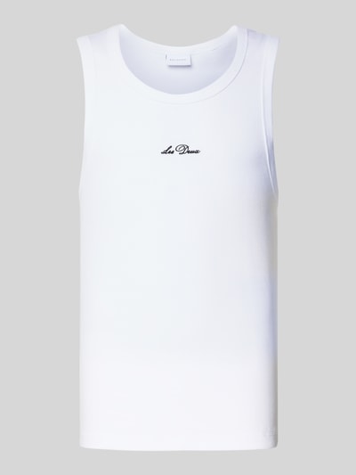 Les Deux Tanktop mit Label-Stitching Modell 'Arthur' Weiss 2