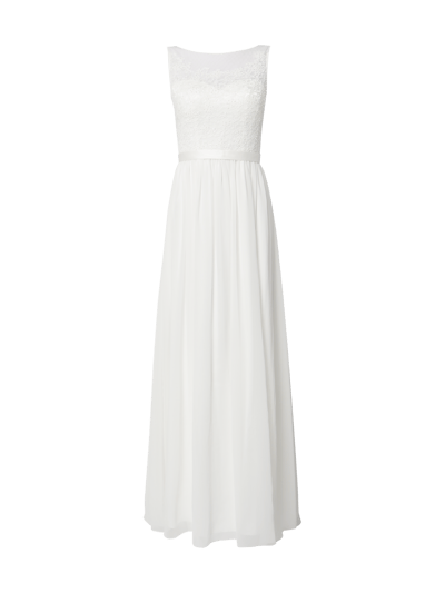 Laona Abendkleid aus Chiffon mit Zierborten Weiss 2