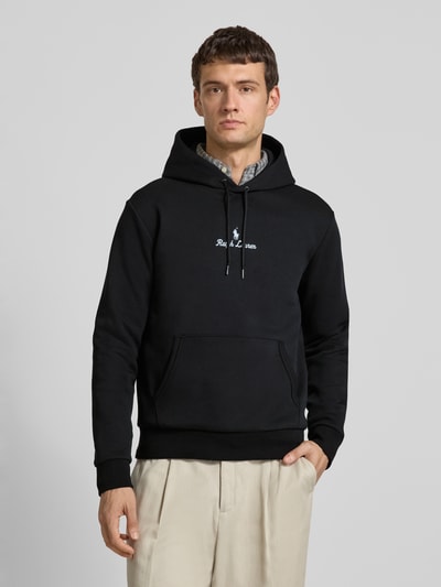 Polo Ralph Lauren Hoodie met labelstitching en kangoeroezak Zwart - 4
