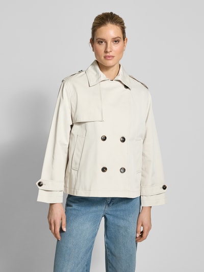 Jake*s Casual Trenchcoat met strookzakken Offwhite - 4