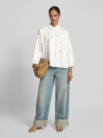 Weekend Max Mara Relaxed Fit Bluse mit überschnittenen Schultern Modell 'GILLY' Weiss 1
