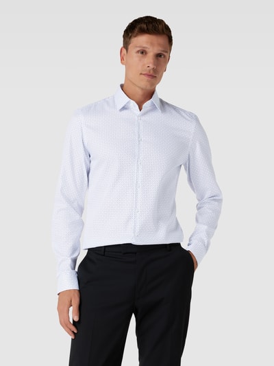 Jake*s Slim Fit Koszula biznesowa z drobnym wzorem na całej powierzchni Biały 4