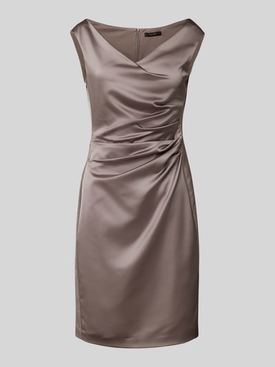 Vera Mont Cocktailkleid mit Wasserfall-Ausschnitt Taupe 2