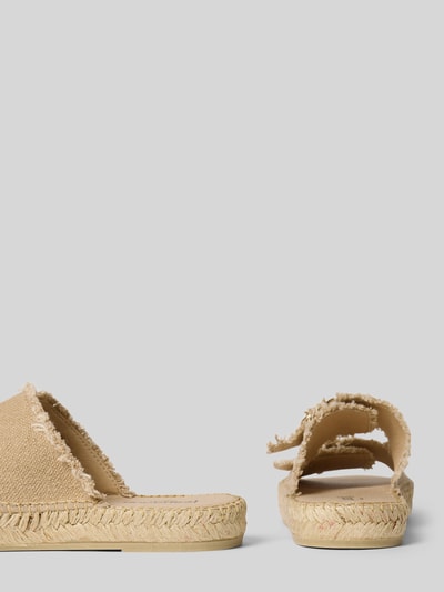 Espadrij Slippers met franjes, model 'CLAQUETTE' Beige - 2