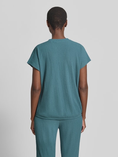 Christian Berg Woman T-Shirt mit Strukturmuster und Rundhalsausschnitt Petrol 5