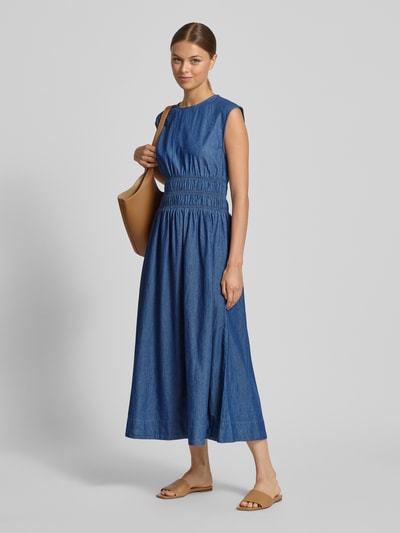 Neo Noir Midi-jurk met ruches, model 'Esmy Denim' Blauw - 1