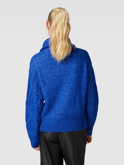 Gina Tricot Strickpullover mit Troyer-Kragen Blau 5