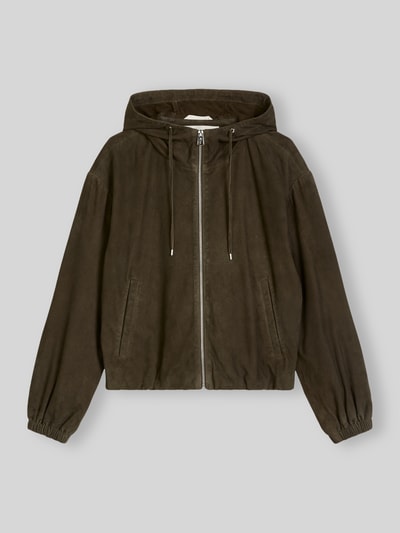Marc O'Polo Regular Fit Lederjacke aus Ziegenvelours mit Kapuze Mittelbraun 2