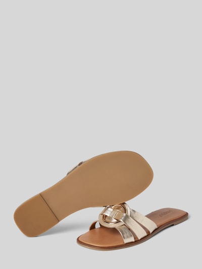 INUOVO Sandalette aus Leder mit Applikation Gold 3
