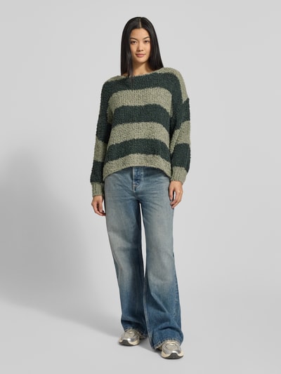 ZABAIONE Sweter z dzianiny z prążkowanymi zakończeniami rękawów Khaki 1