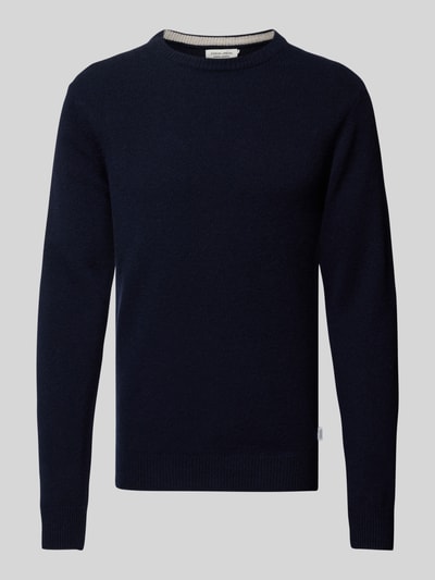 Casual Friday Gebreide pullover met structuurmotief, model 'Karl' Marineblauw - 2