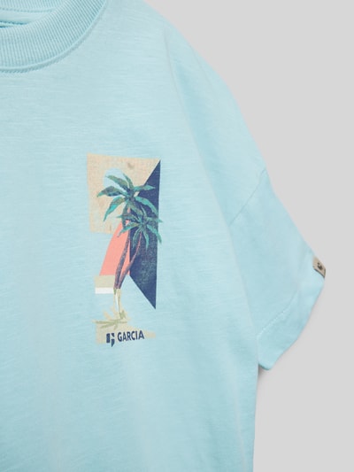 Garcia T-Shirt mit Label-Print Bleu 2